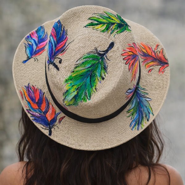 Feather Muse Hat ( Hand painted)