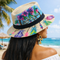 Azure Bloom Fedora (Hand painted)